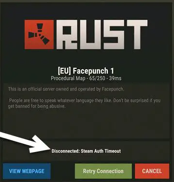 Rust Disconnected Steam Auth Timeout